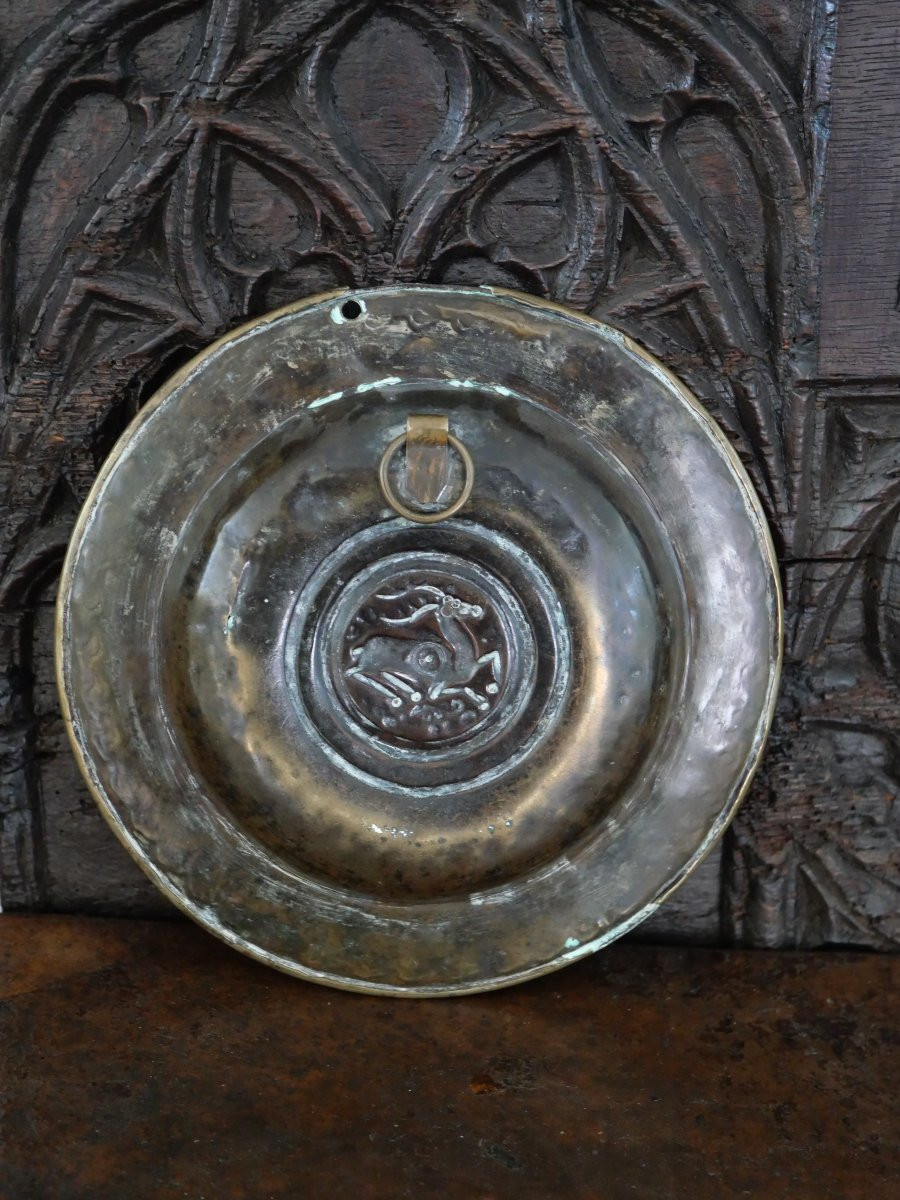Medieval Offering Dish Known As The "nuremberg Dish" With A Seated Stag – 15th Century -photo-1