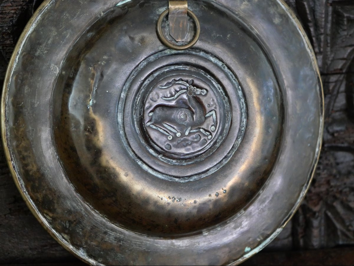 Medieval Offering Dish Known As The "nuremberg Dish" With A Seated Stag – 15th Century -photo-2