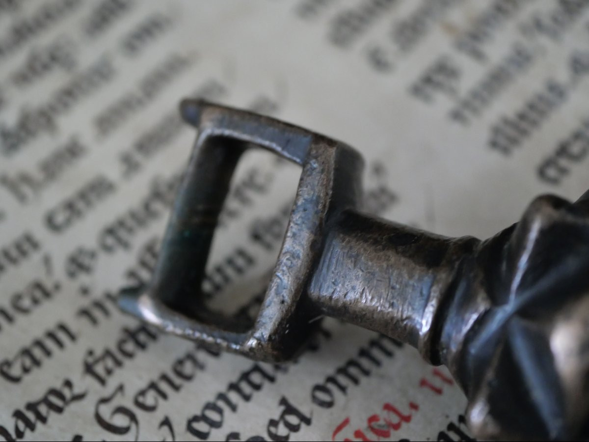 Rare tête de fléau d’armes médiéval – modèle français en bronze, XIIIe-XIVe siècle -photo-2