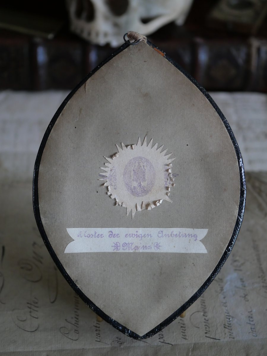 Mandorla Reliquary With 54 Relics – Paperolles – Convent Of Mainz, 19th Century -photo-4