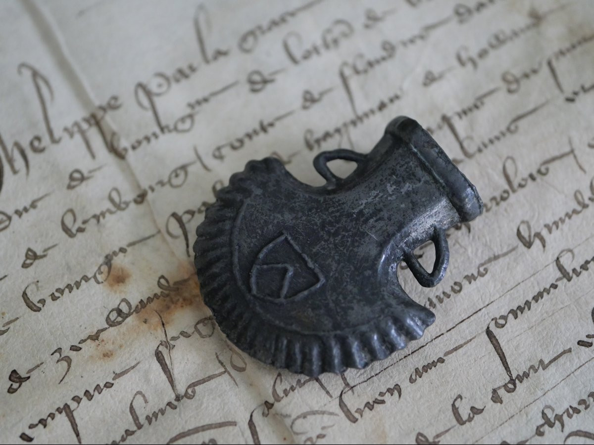 Medieval Pilgrim's Ampoule Made Of Tin Alloy – England – 14th/15th Century-photo-2