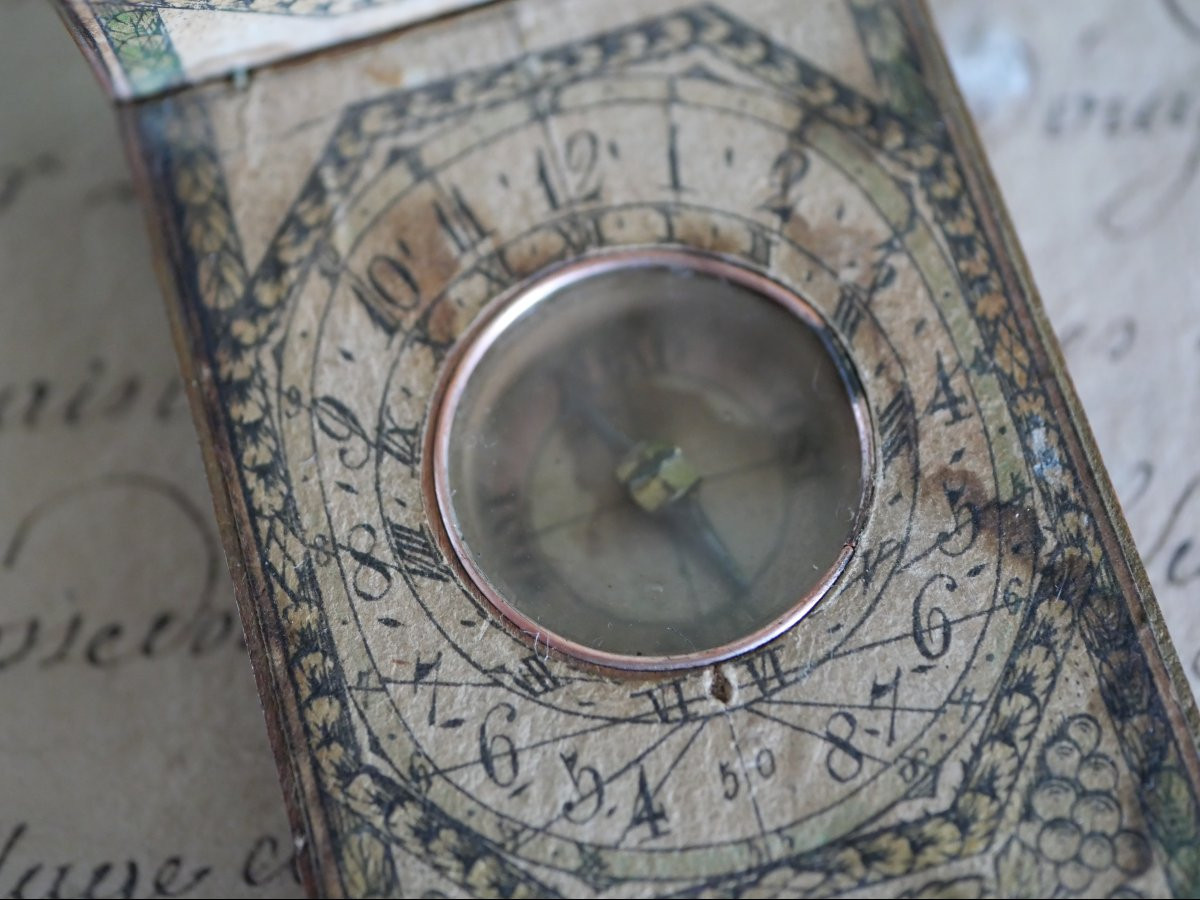 Pocket Diptych Sundial - Scientific Instrument - Louis XVI Period - 18th Century-photo-1