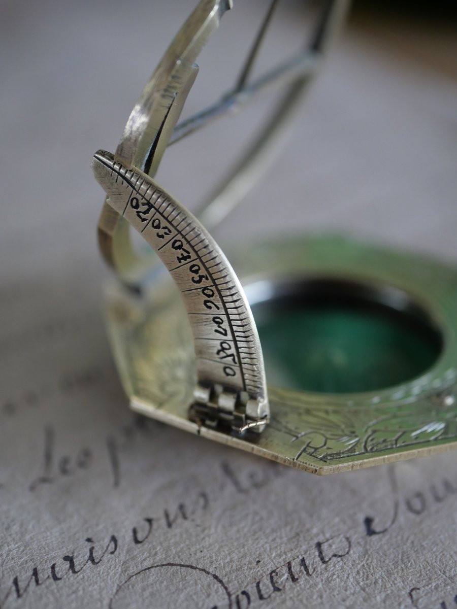 Cadran solaire équinoxial en laiton signé Lorenz Grassl – Augsbourg, XVIIIe siècle-photo-1