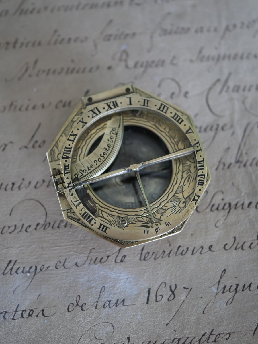 Cadran solaire équinoxial en laiton signé Lorenz Grassl – Augsbourg, XVIIIe siècle