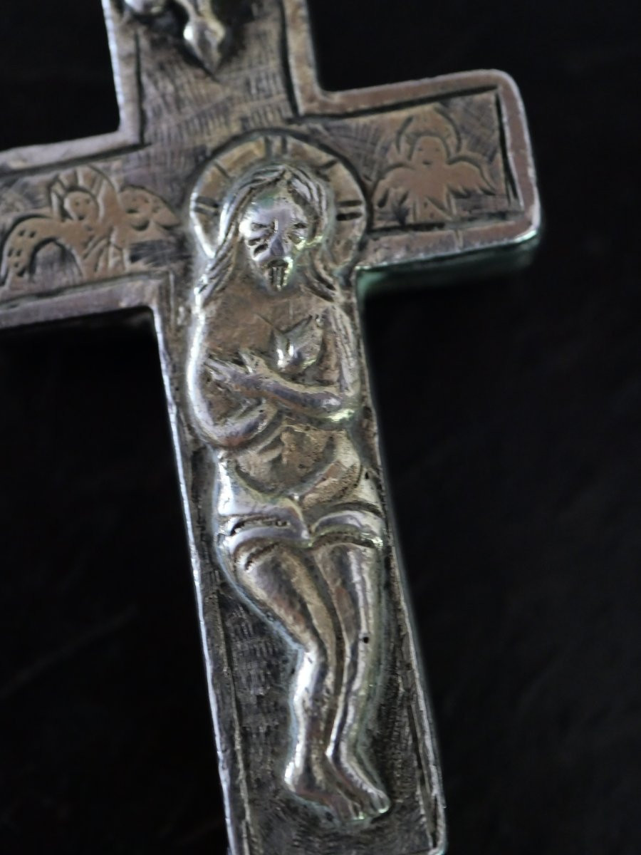 Croix reliquaire pectorale en argent – Début XVIe siècle – Scènes du Christ, rareté Renaissance-photo-2