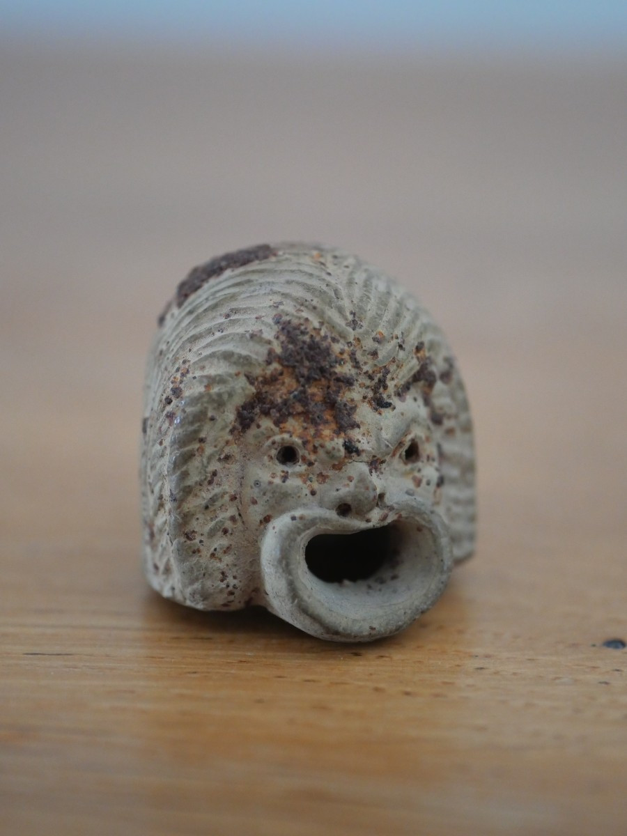 Hellenistic Terracotta Figurine - Greek Theater Mask, 3rd-2nd Century Archaeology