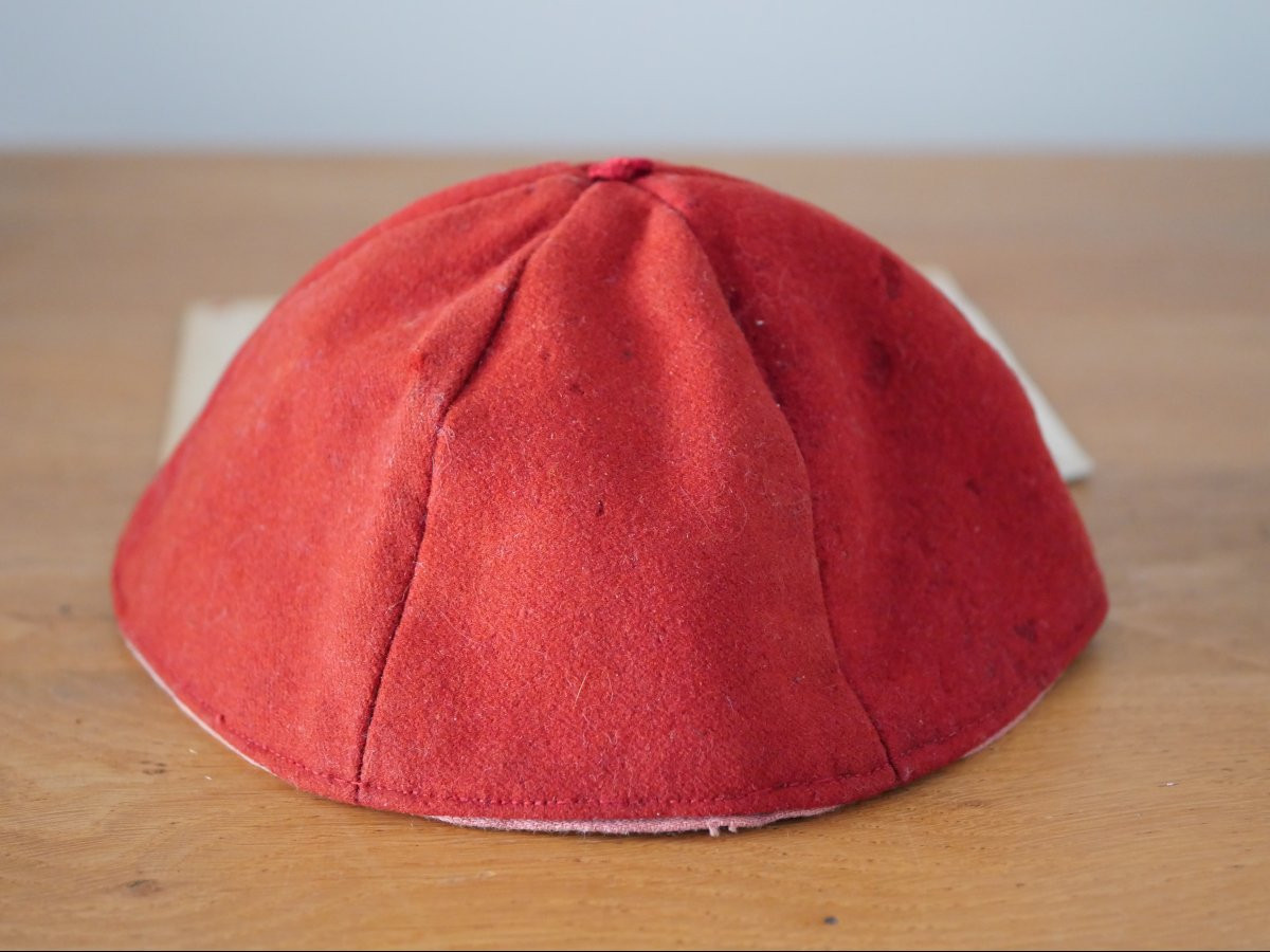 Calotte pontificale du pape Léon XIII – Conclave de 1878 –Provenance cardinalice exceptionnelle-photo-2