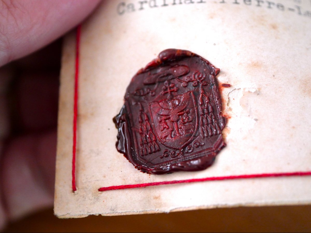 Calotte pontificale du pape Léon XIII – Conclave de 1878 –Provenance cardinalice exceptionnelle-photo-1