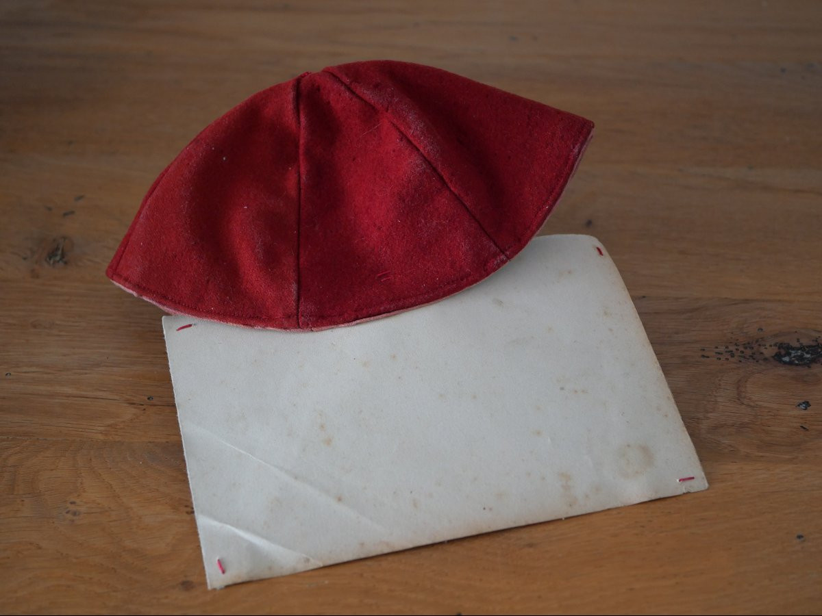 Calotte pontificale du pape Léon XIII – Conclave de 1878 –Provenance cardinalice exceptionnelle-photo-3