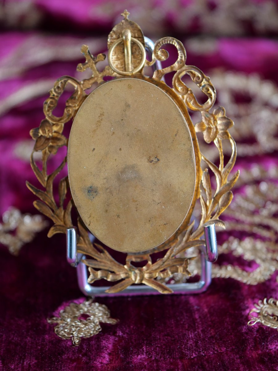 Reliquaire du Pape Pie IX – Souvenir historique authentifié, XIXe siècle-photo-1