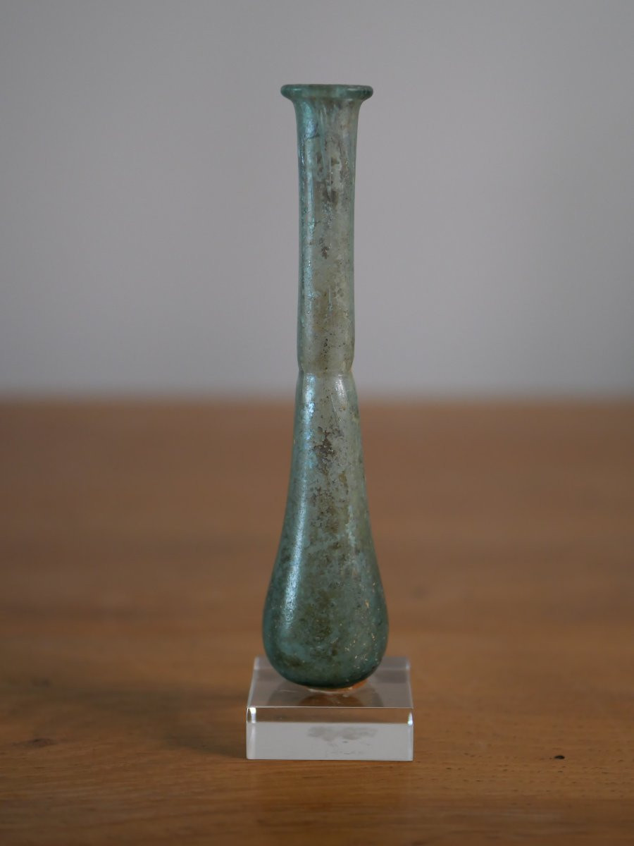 Roman Glassware - Balsamaire In Blown Glass - 1st / 2nd Century Ad Diatkine Collection-photo-2
