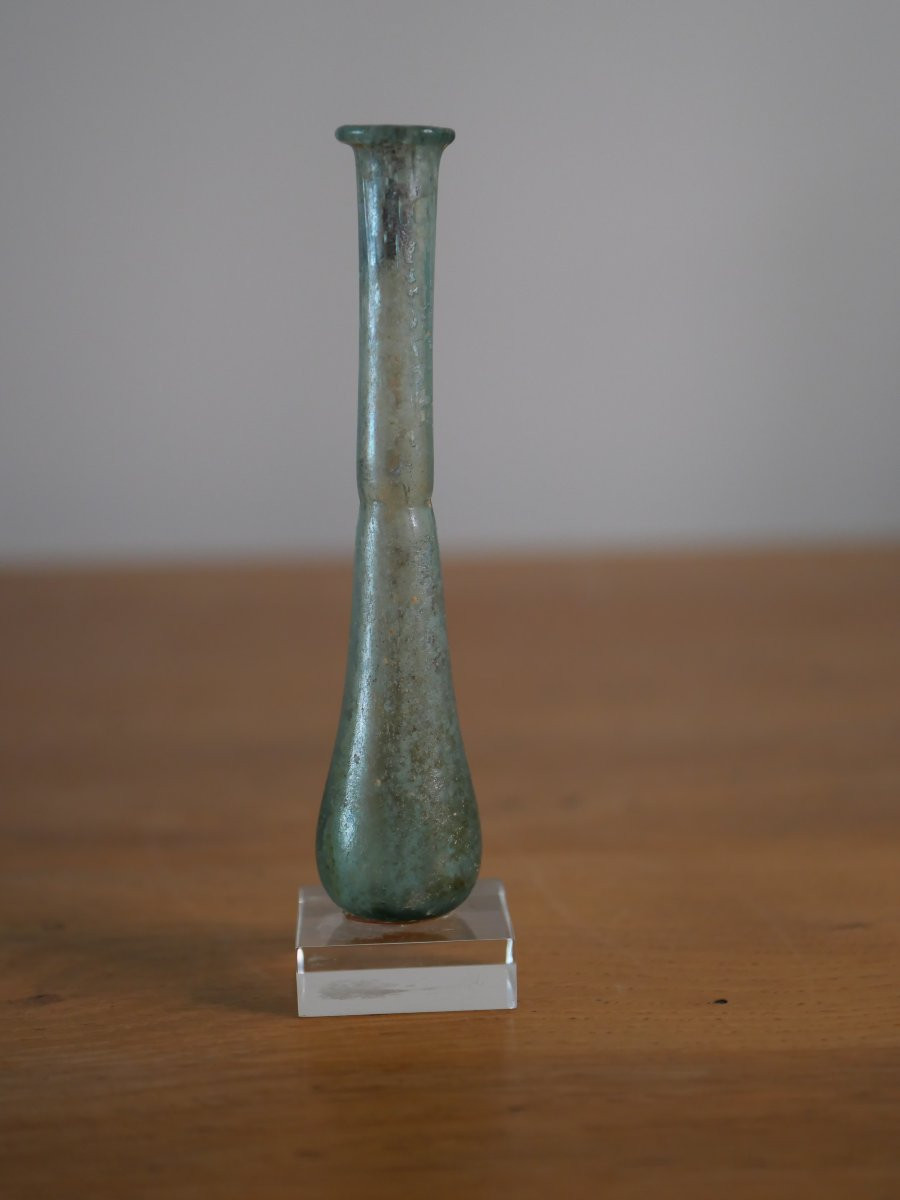 Roman Glassware - Balsamaire In Blown Glass - 1st / 2nd Century Ad Diatkine Collection-photo-3