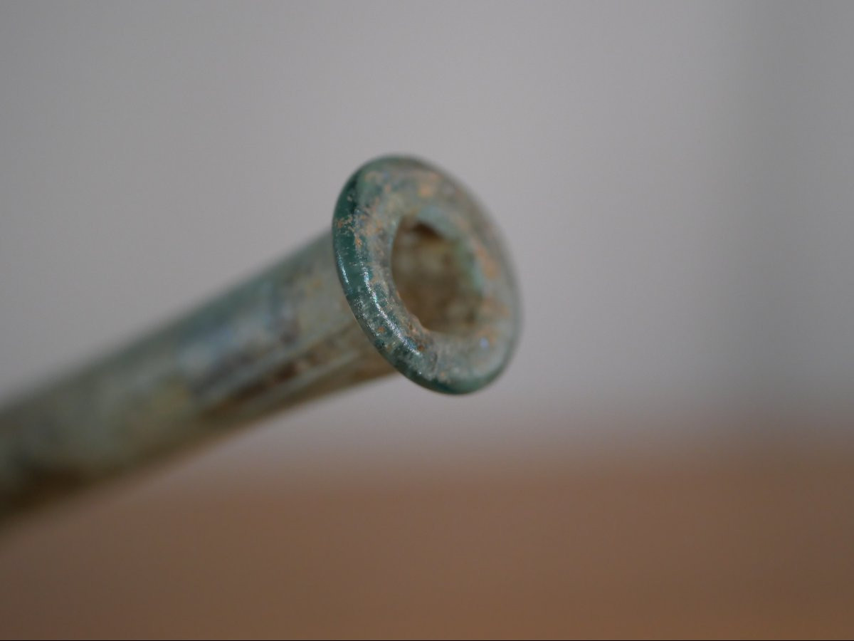 Roman Glassware - Balsamaire In Blown Glass - 1st / 2nd Century Ad Diatkine Collection-photo-4
