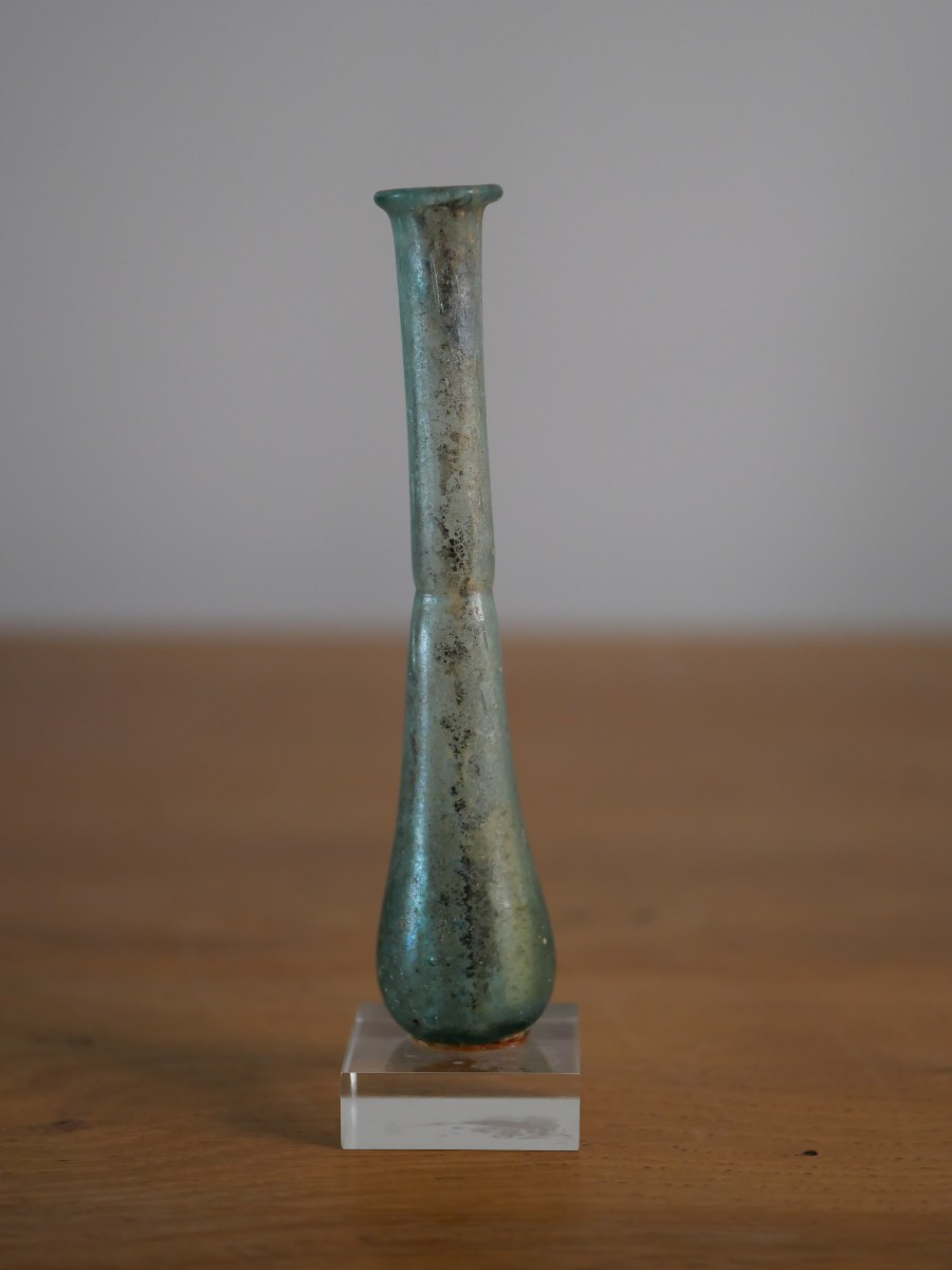 Roman Glassware - Balsamaire In Blown Glass - 1st / 2nd Century Ad Diatkine Collection