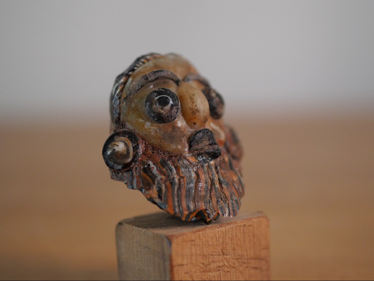 Tête Masculine Barbue En Pâte De Verre – Art Phénicien Ou Carthaginois, Ve-IIIe Siècle Av. J.-C