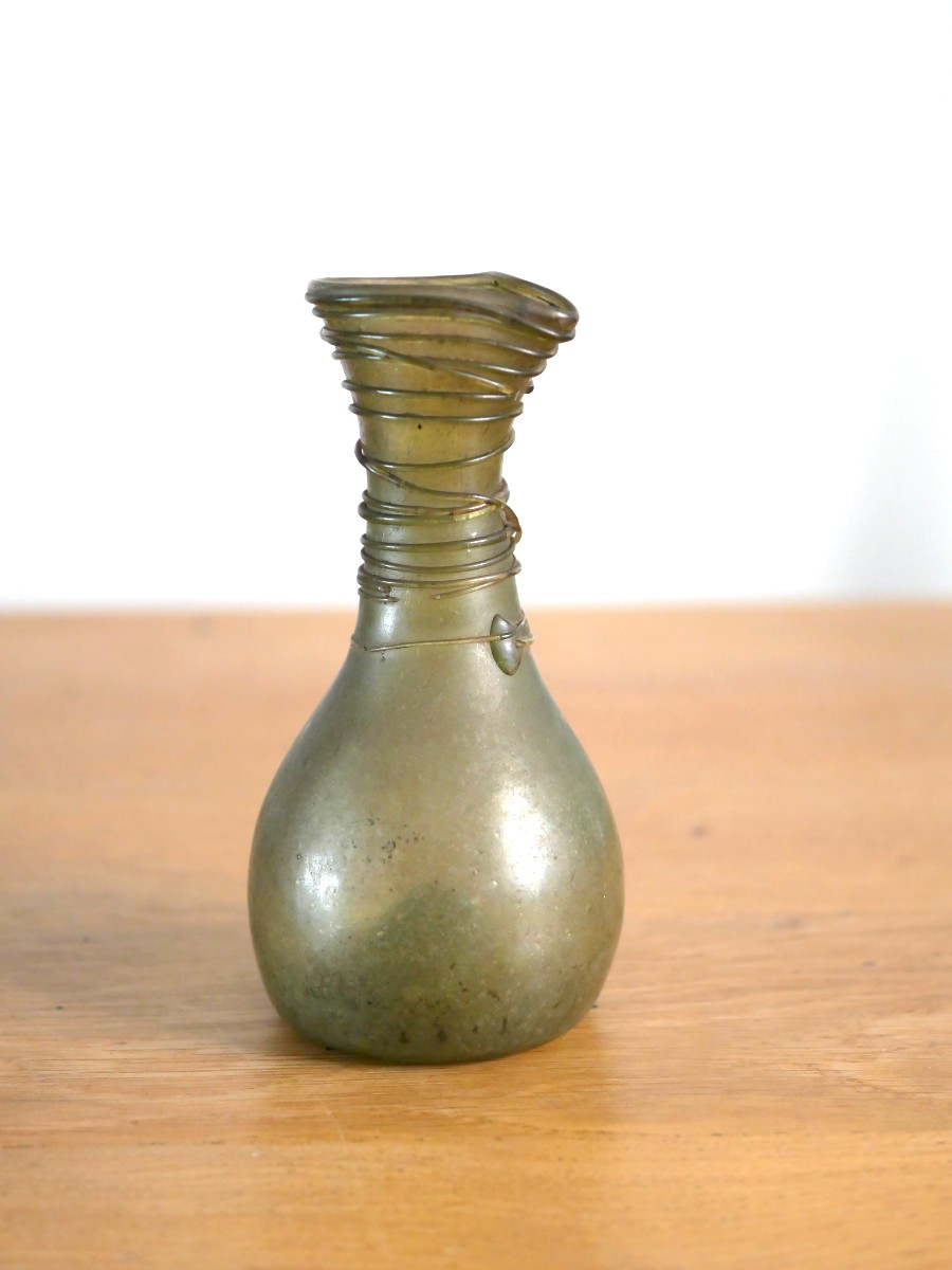 Flacon en verre égyptien – Fayoum, Vᵉ–VIIᵉ siècle – archéologie funéraire, collection Diatkine -photo-2
