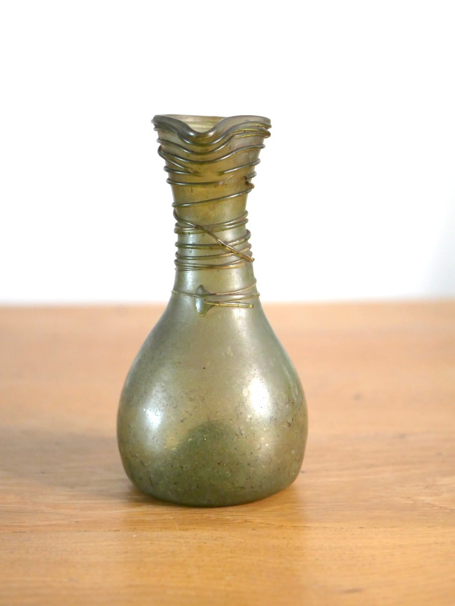 Flacon en verre égyptien – Fayoum, Vᵉ–VIIᵉ siècle – archéologie funéraire, collection Diatkine -photo-3