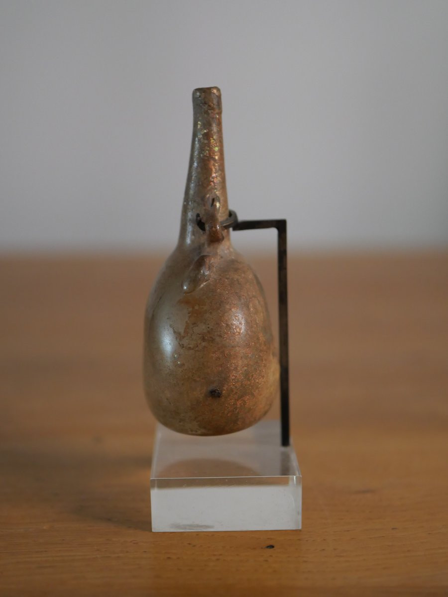 Mamluk Qumqum, Medieval Islamic Glassware, Syria Or Egypt, 12th-13th Century, Archaeology-photo-4
