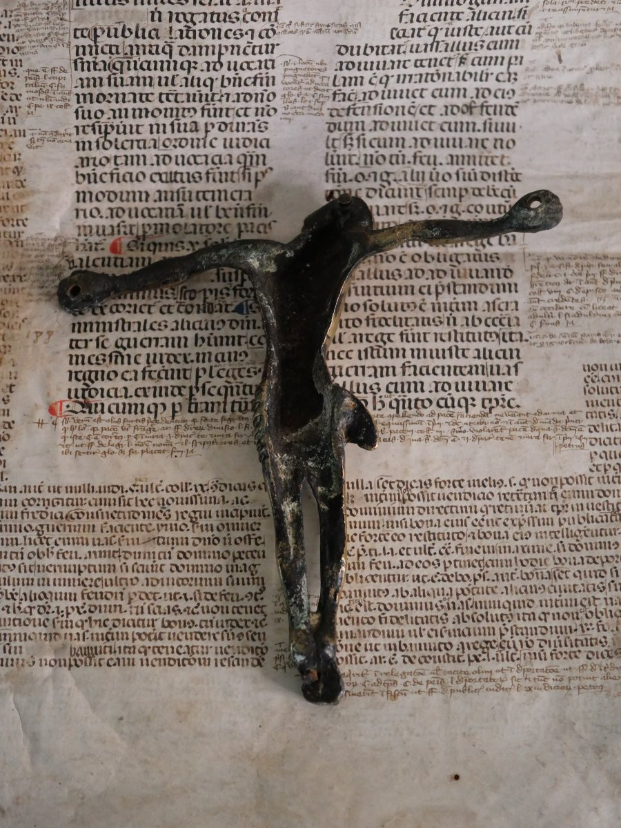 Christ en bronze germanique – fin XVe / début XVIe siècle – médiéval, gothique, Moyen Age-photo-3