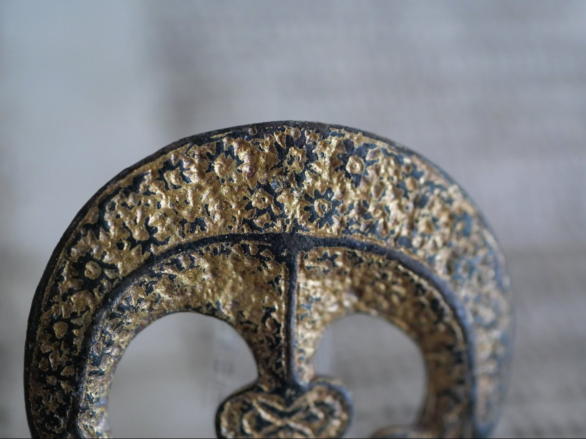 Medieval Gilt Bronze Escarcelle Weight - London, 15th Century, Gothic Middle Ages-photo-2