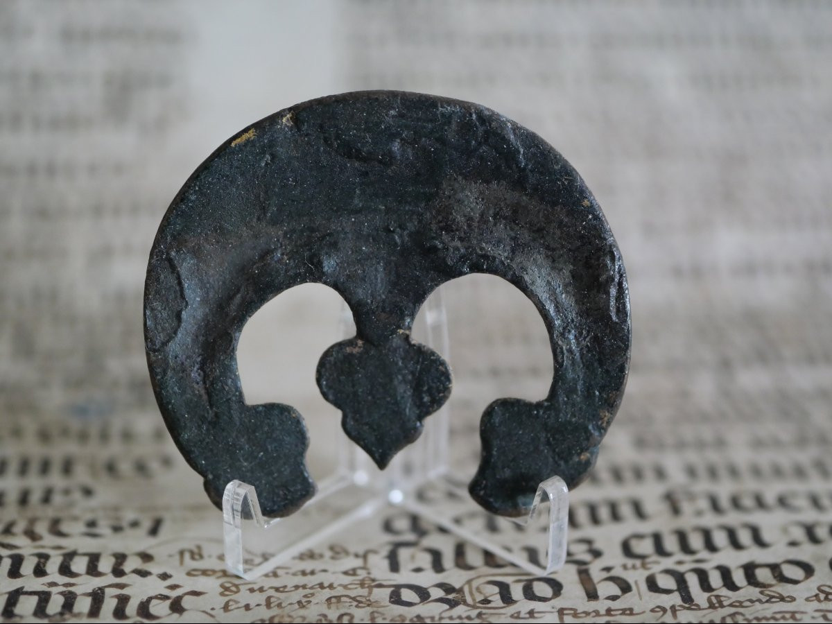Medieval Gilt Bronze Escarcelle Weight - London, 15th Century, Gothic Middle Ages-photo-4