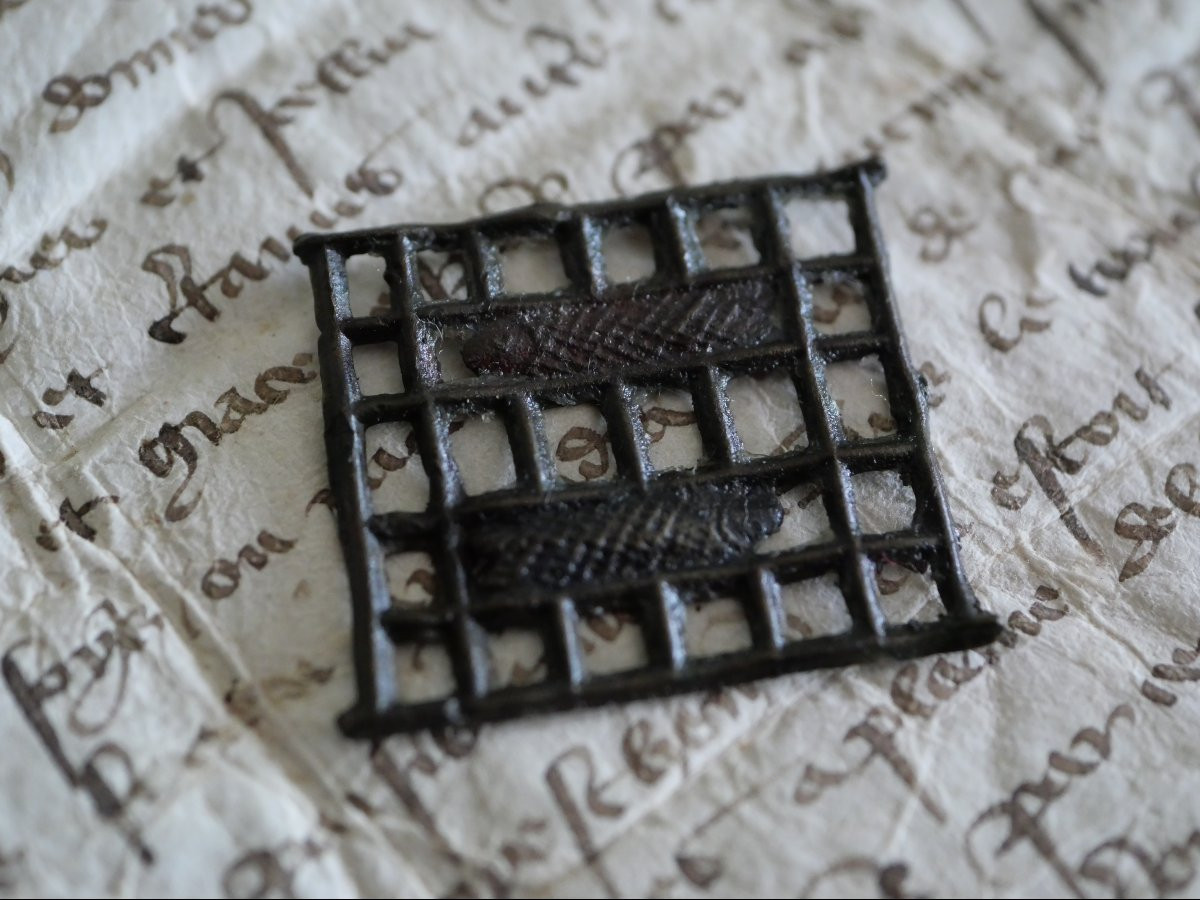 Medieval Pewter Dinette - Fish Grill - 15th Century, Gothic, Haute Epoque, Toy-photo-2