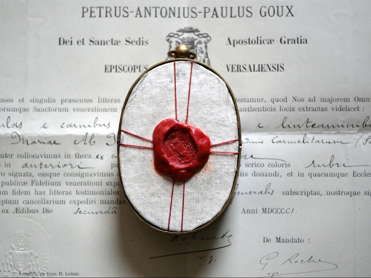 Reliquaire Marie de l’Incarnation (1566-1618) 4 reliques authentifiées 1901 Versailles Pontoise-photo-4
