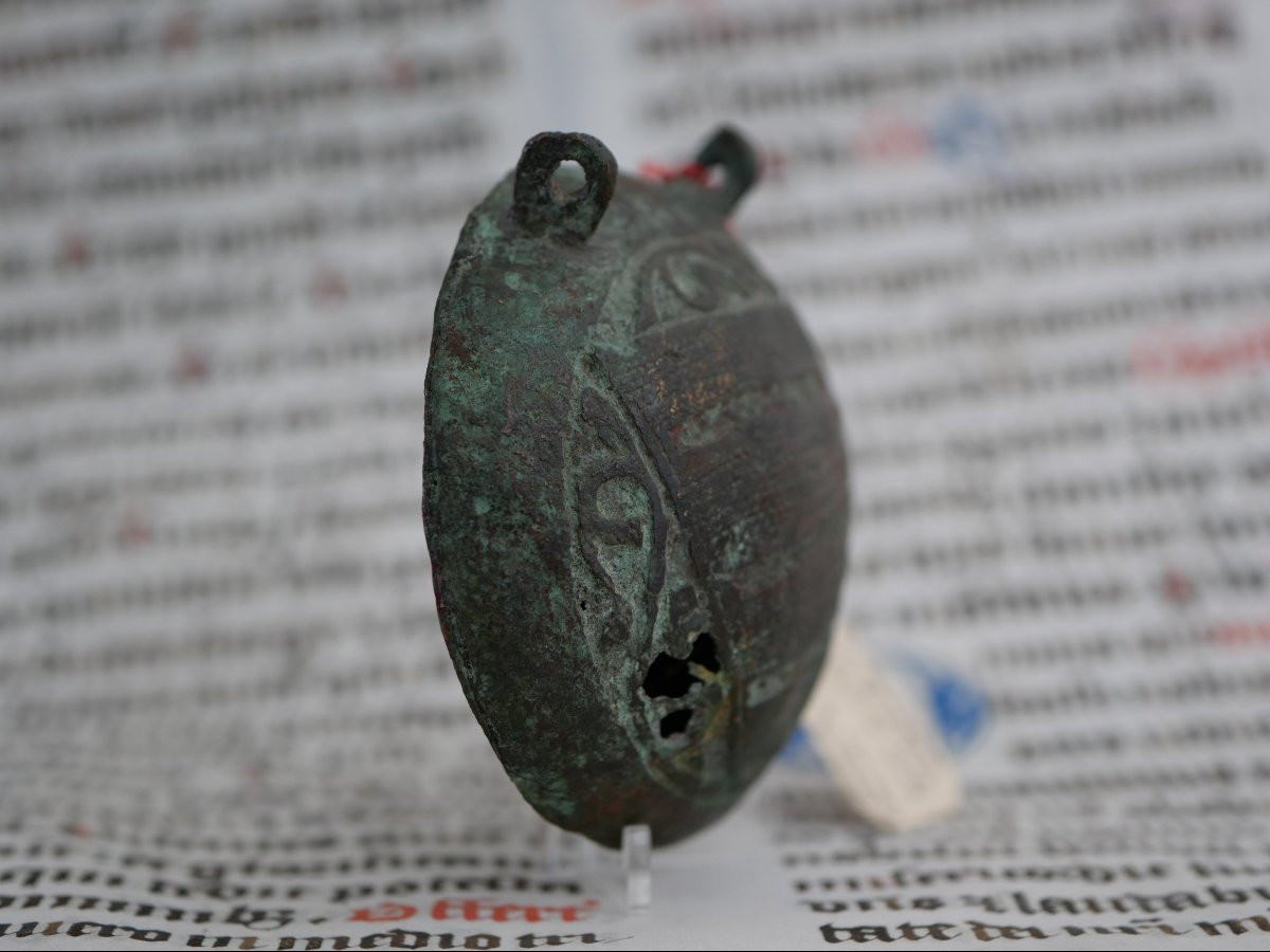 Copper Ampoule-reliquary From The Limousin Workshops, 13th Century - Joseph Laissus Collection-photo-4