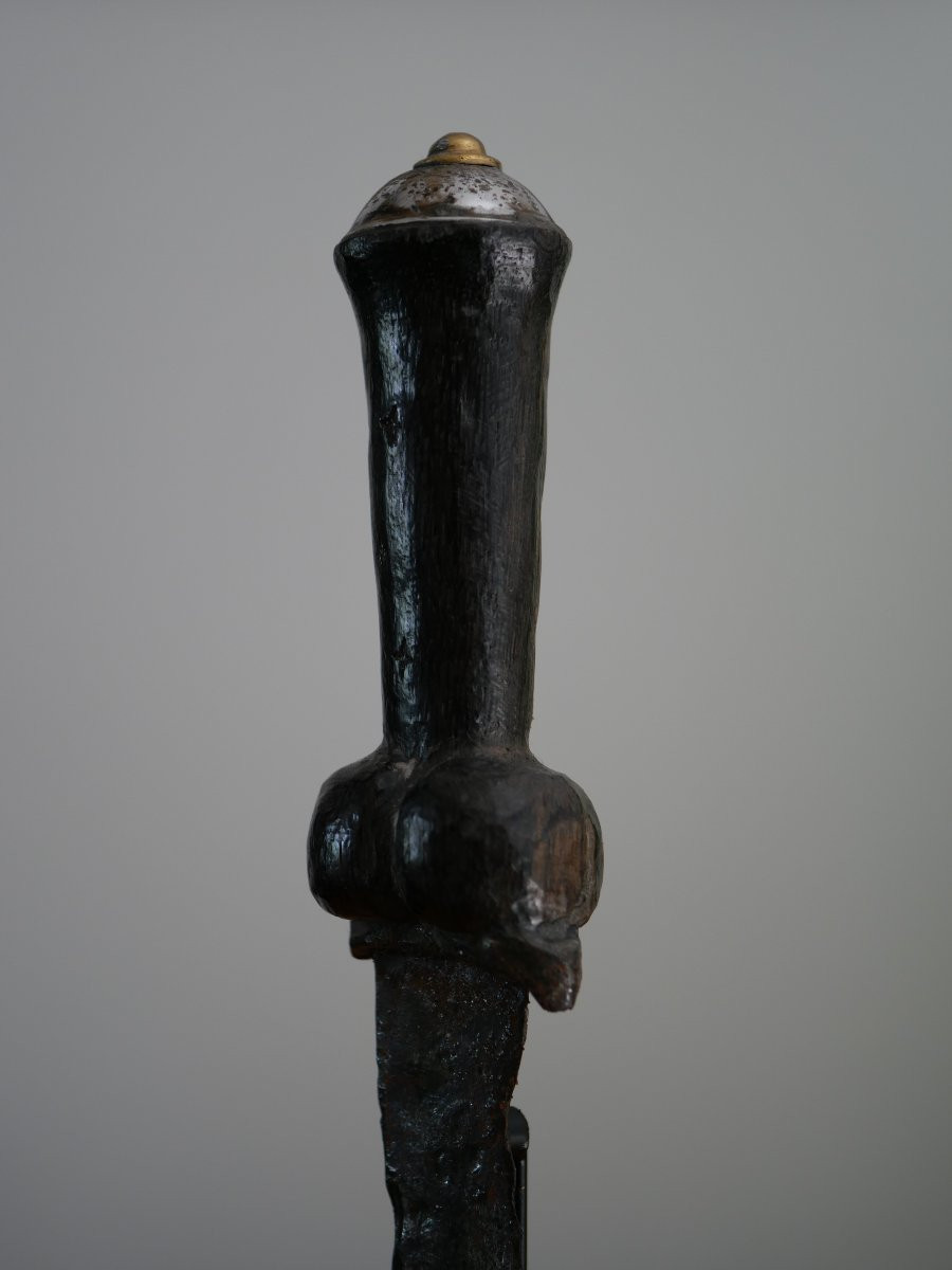 Dague médiévale à rognons dite « couillettes » – XVe siècle – Pommeau en argent, gothique-photo-2
