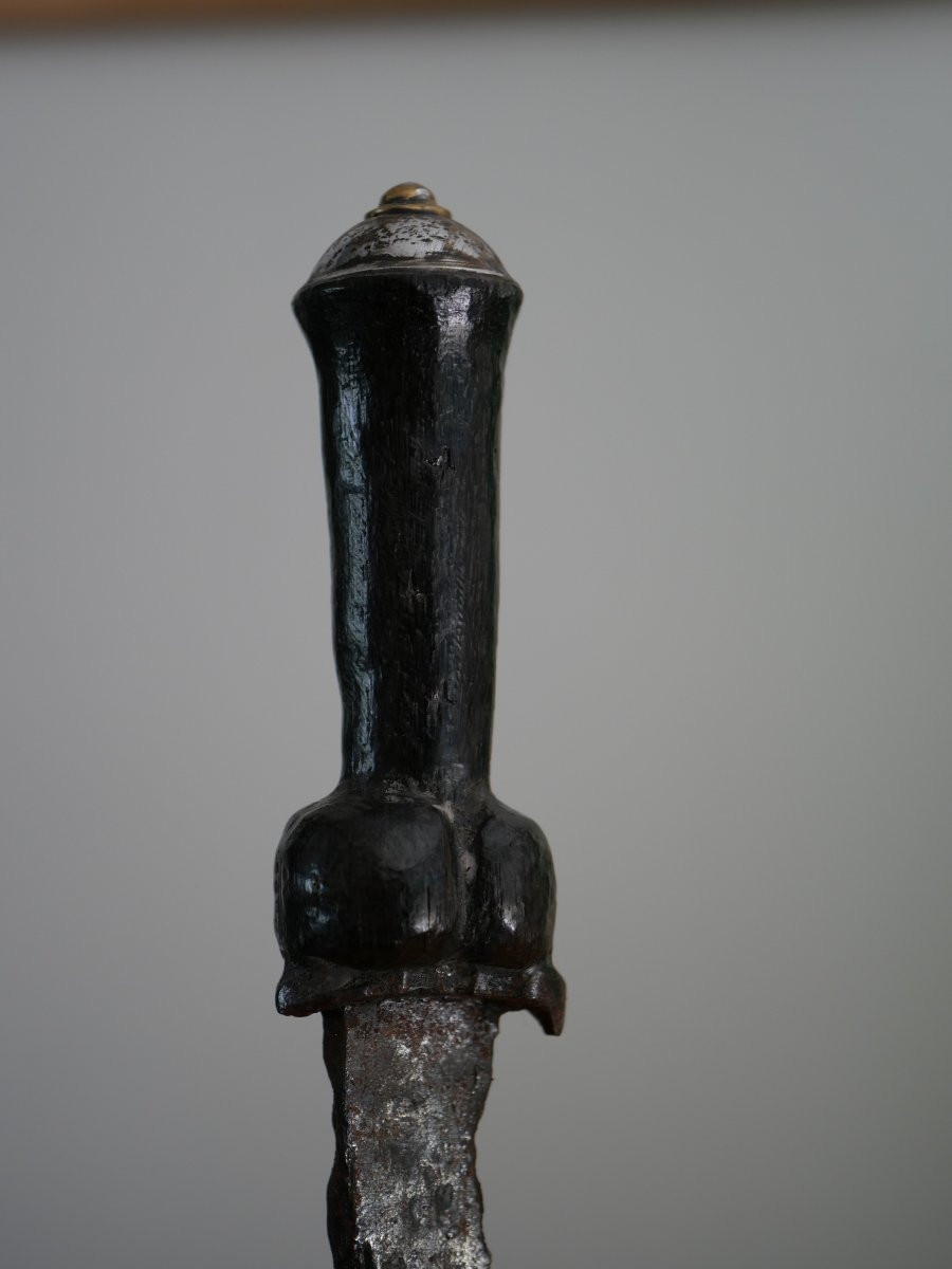 Dague médiévale à rognons dite « couillettes » – XVe siècle – Pommeau en argent, gothique-photo-3