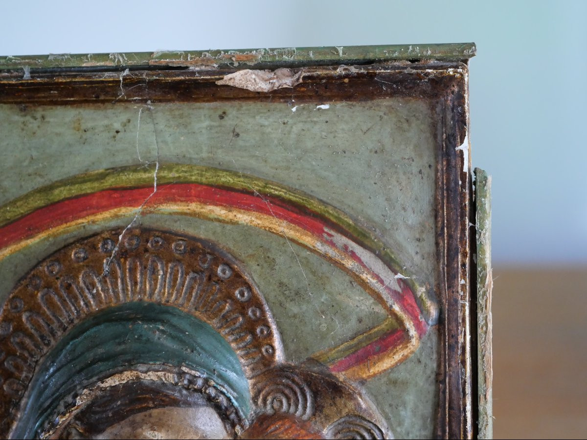 Vierge à l’Enfant en papier mâché polychrome – Italie, fin XVIIe / début XVIIIe siècle-photo-4