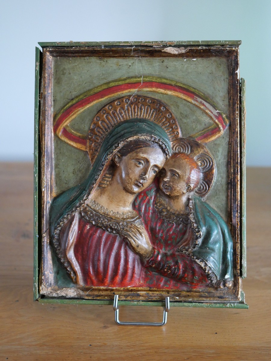 Vierge à l’Enfant en papier mâché polychrome – Italie, fin XVIIe / début XVIIIe siècle