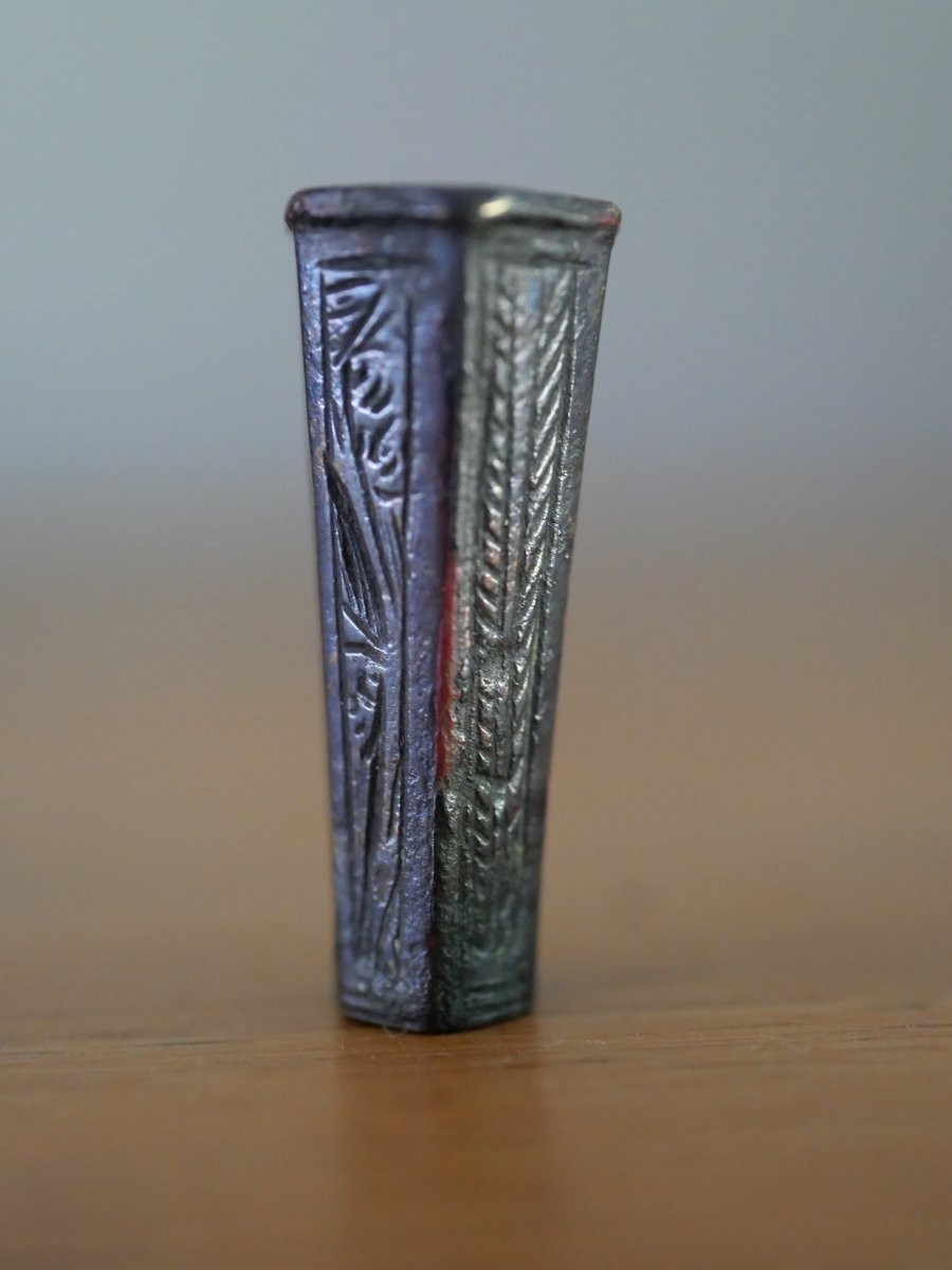 Mitre de couteau en bronze gravé – Renaissance, début XVIe siècle, Haute époque, gothique-photo-4