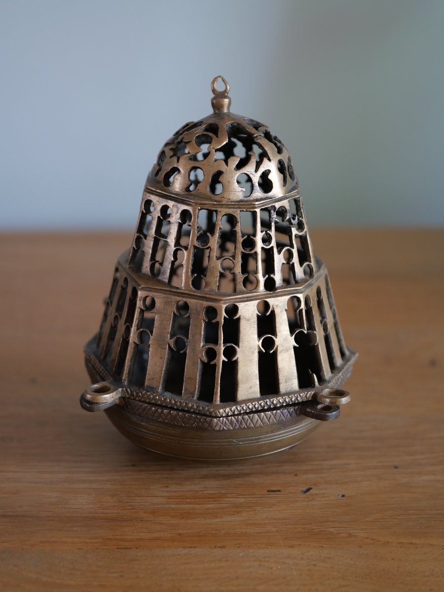 Medieval Gothic Openwork Bronze Incense Burner - Upper Aragon, Spain, 14th-15th Century