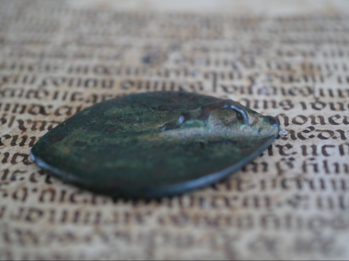 Medieval Bronze Seal Matrix - 14th Century - Provenance Adrien Prévost De Longpérier-photo-1