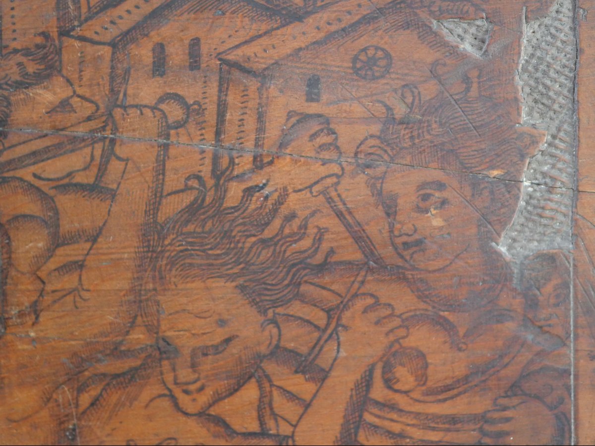 Venetian Renaissance Coffret Panel - The Massacre Of The Innocents After Raphael - 16th Century-photo-2