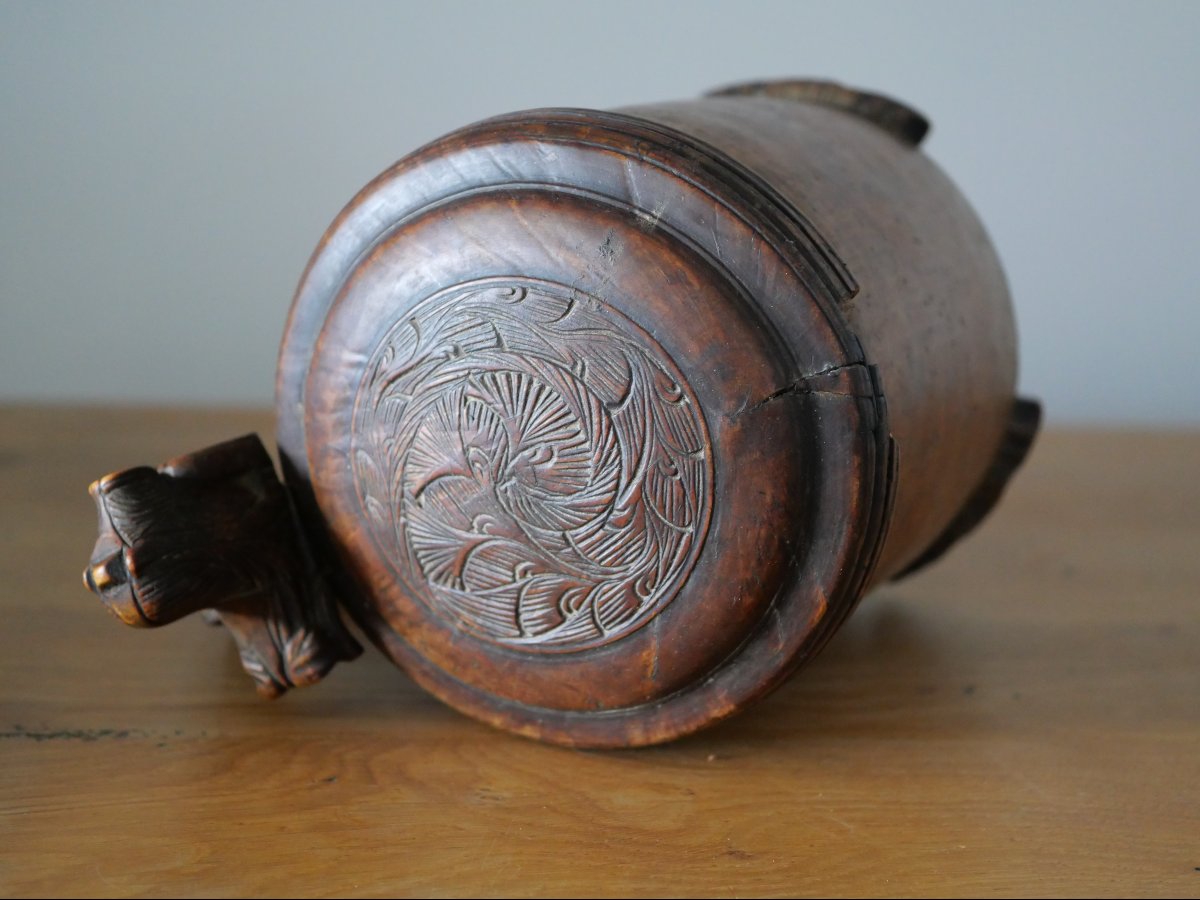 Norwegian "løvekanne" Mug ” Carved From A Birch Root – 18th Century-photo-1