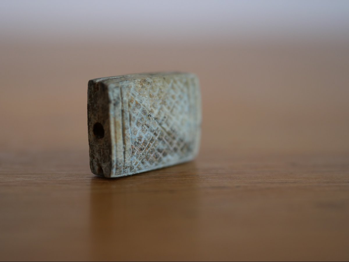 Amulette-perle en stéatite gravée – IIe millénaire av. J.-C. – archéologie, égyptologie-photo-2