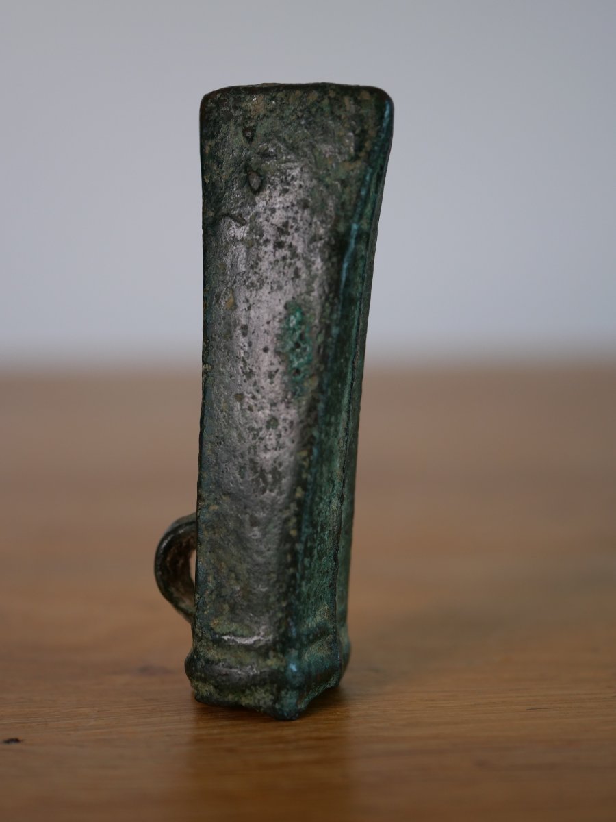 Petite hache à douille et anneau latéral – Âge du Bronze final, protohistoire, archéologie-photo-3