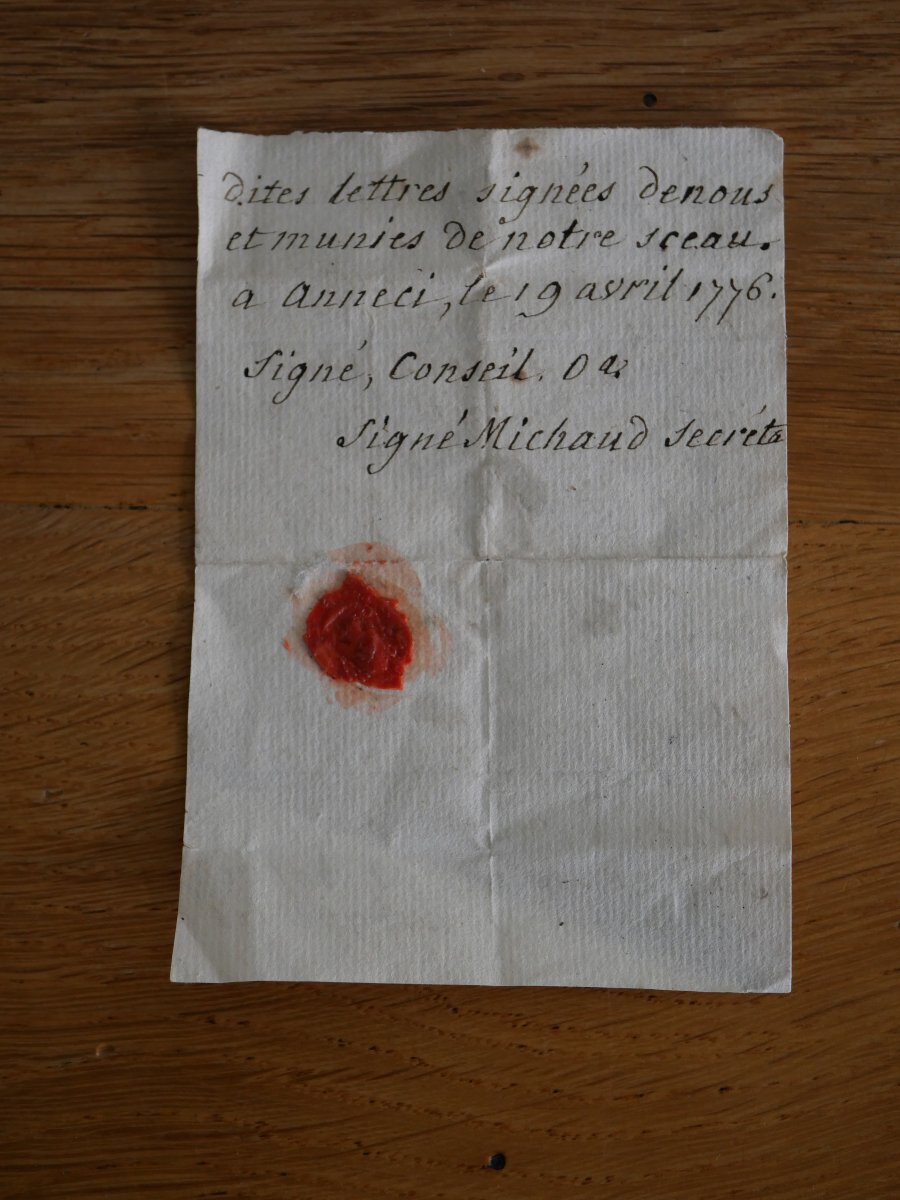 Reliquaire en os scellé 1776 - reliques Saint François de Sales et Sainte Jeanne de Chantal-photo-2