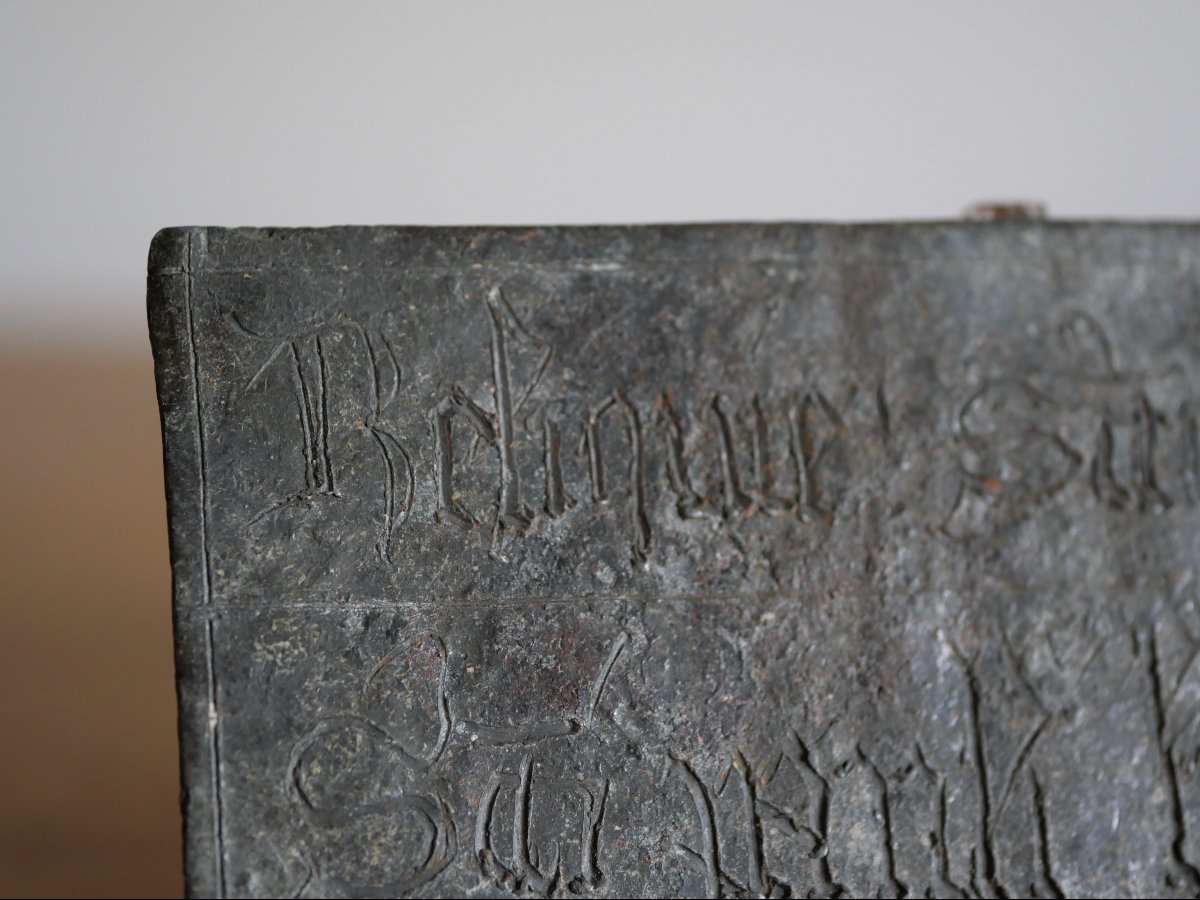 Medieval Lead Reliquary Plaque – 15th Century – Saint Beatrice & Saint Paul The Hermit-photo-3