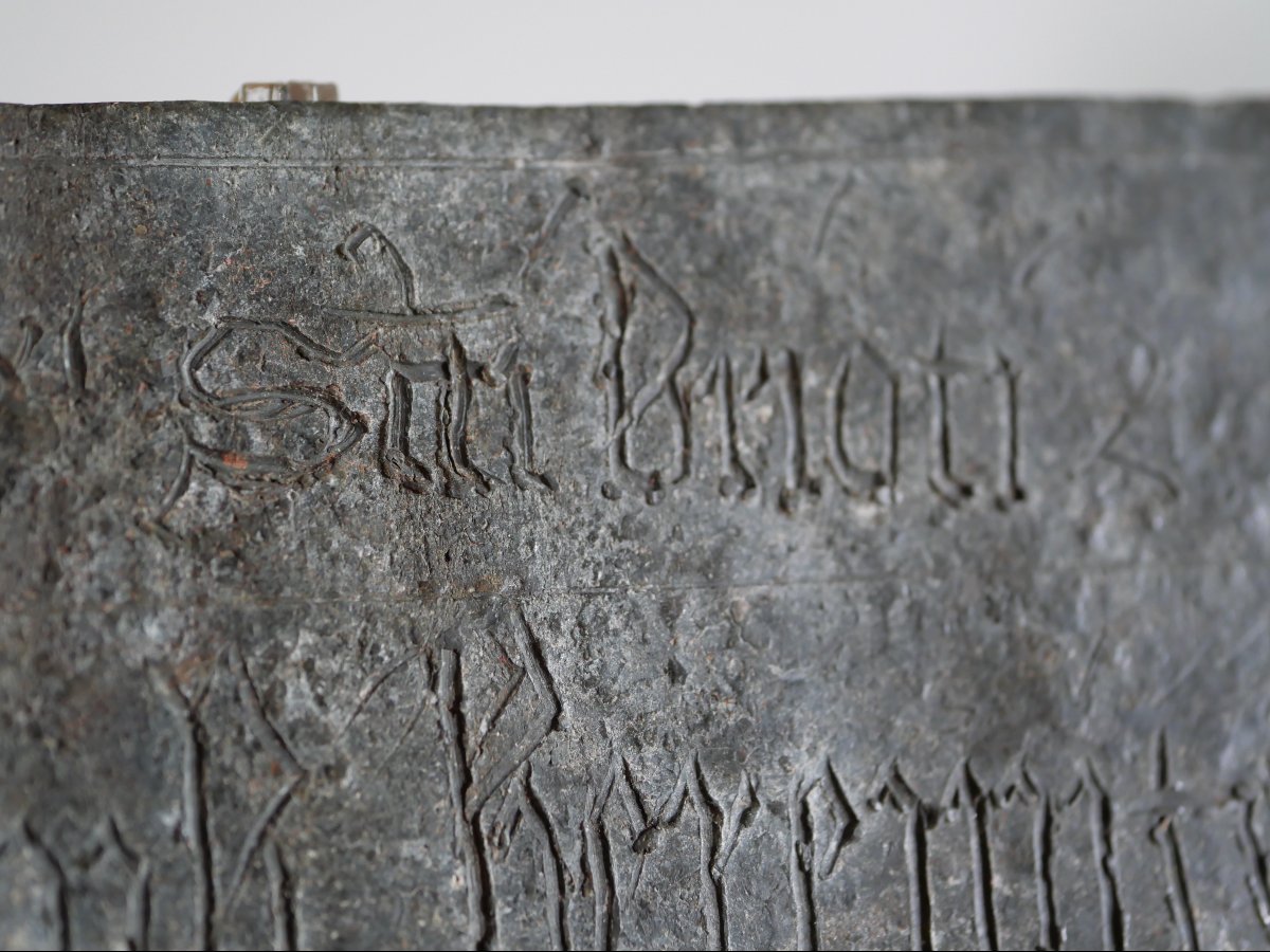 Medieval Lead Reliquary Plaque – 15th Century – Saint Beatrice & Saint Paul The Hermit-photo-4