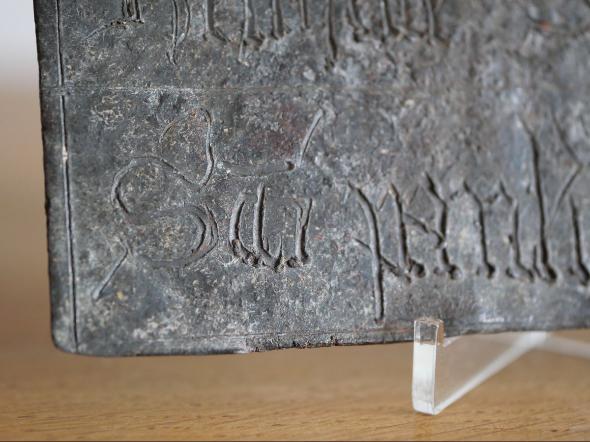 Medieval Lead Reliquary Plaque – 15th Century – Saint Beatrice & Saint Paul The Hermit-photo-1