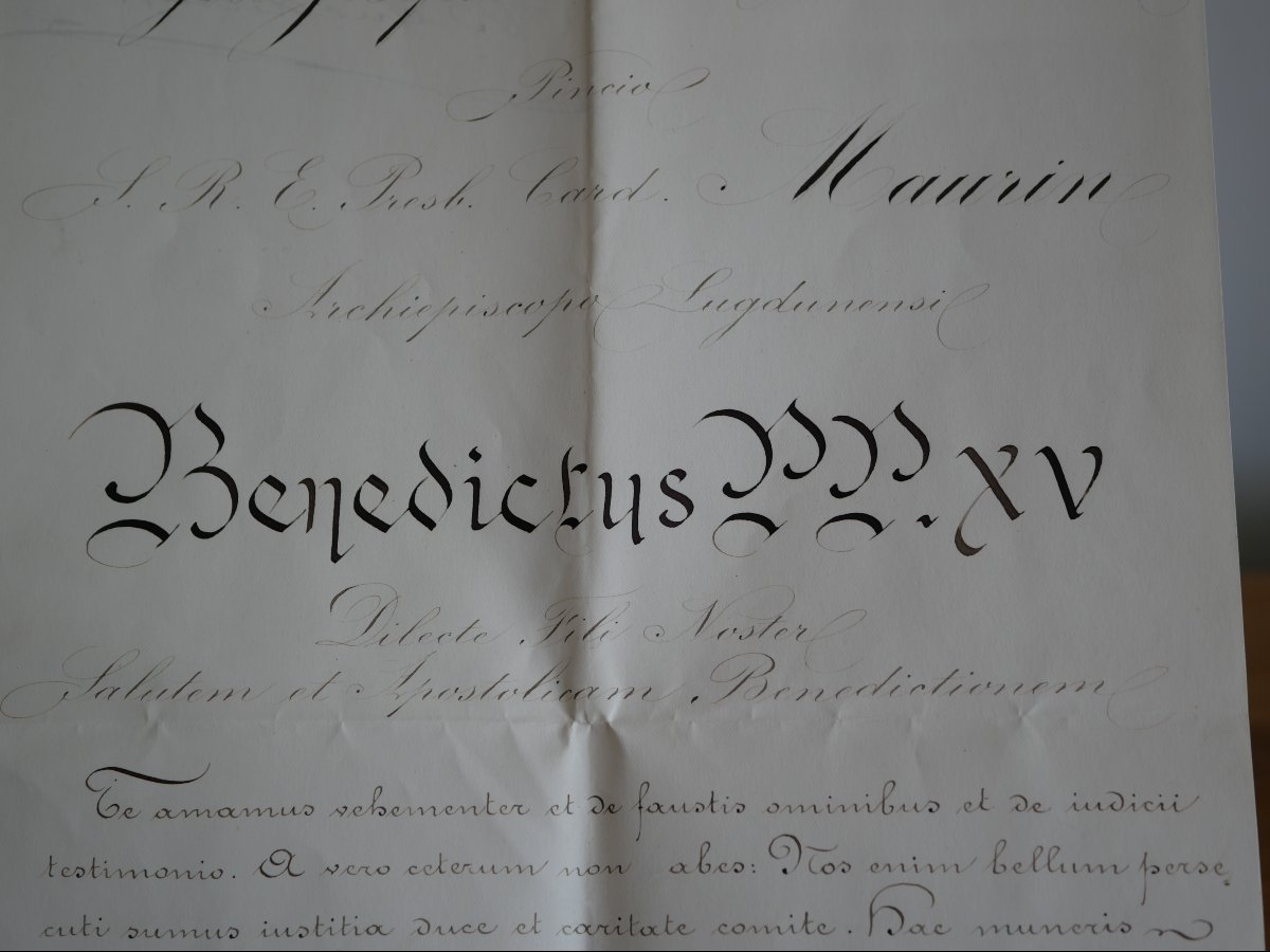 Lettre du pape Benoît XV au cardinal Maurin, archevêque de Lyon – 1919– Grande Guerre, Vatican-photo-3