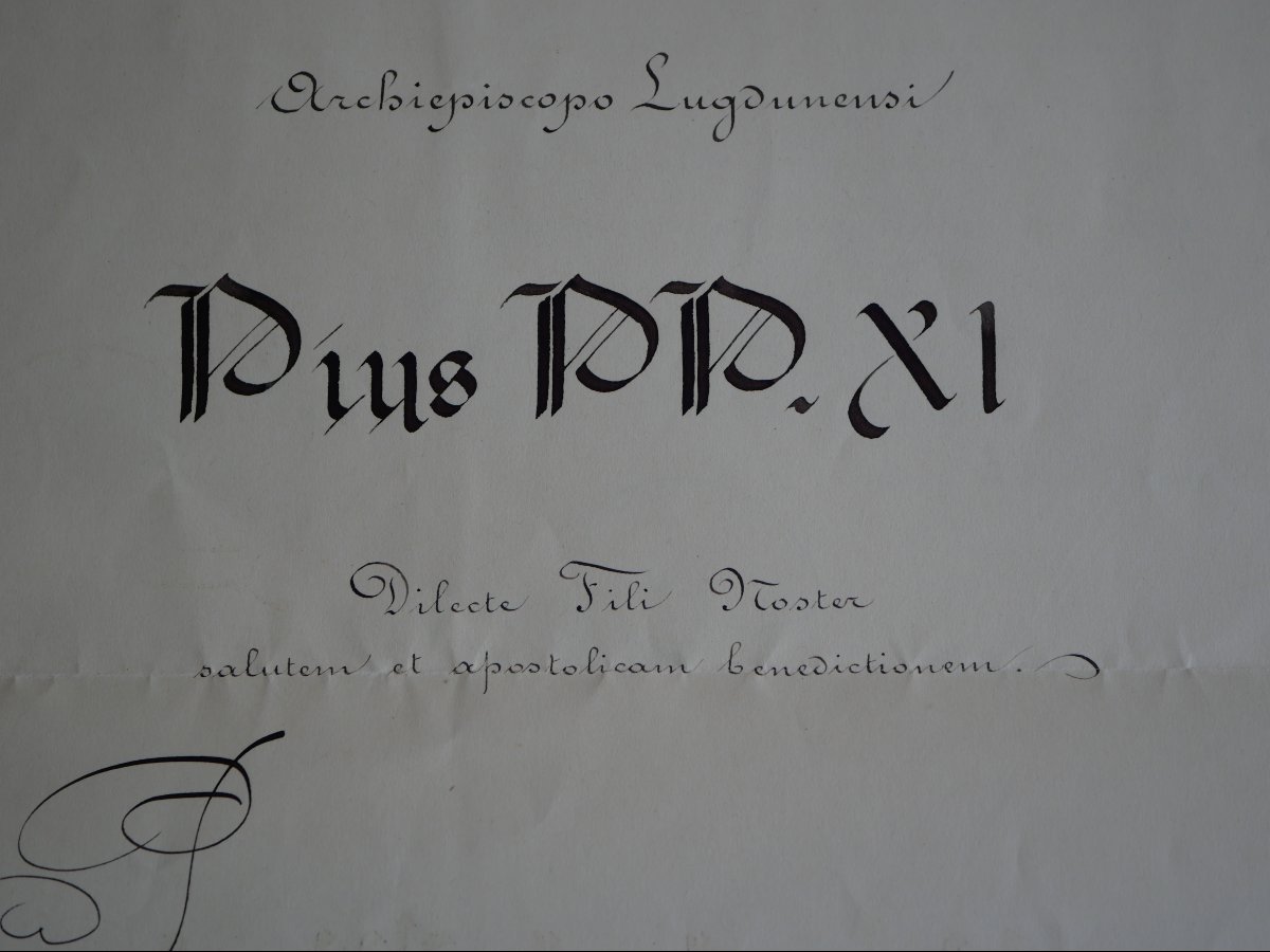 Lettre pontificale du pape Pie XI au cardinal Maurin, archevêque de Lyon – Vatican 1928-photo-3