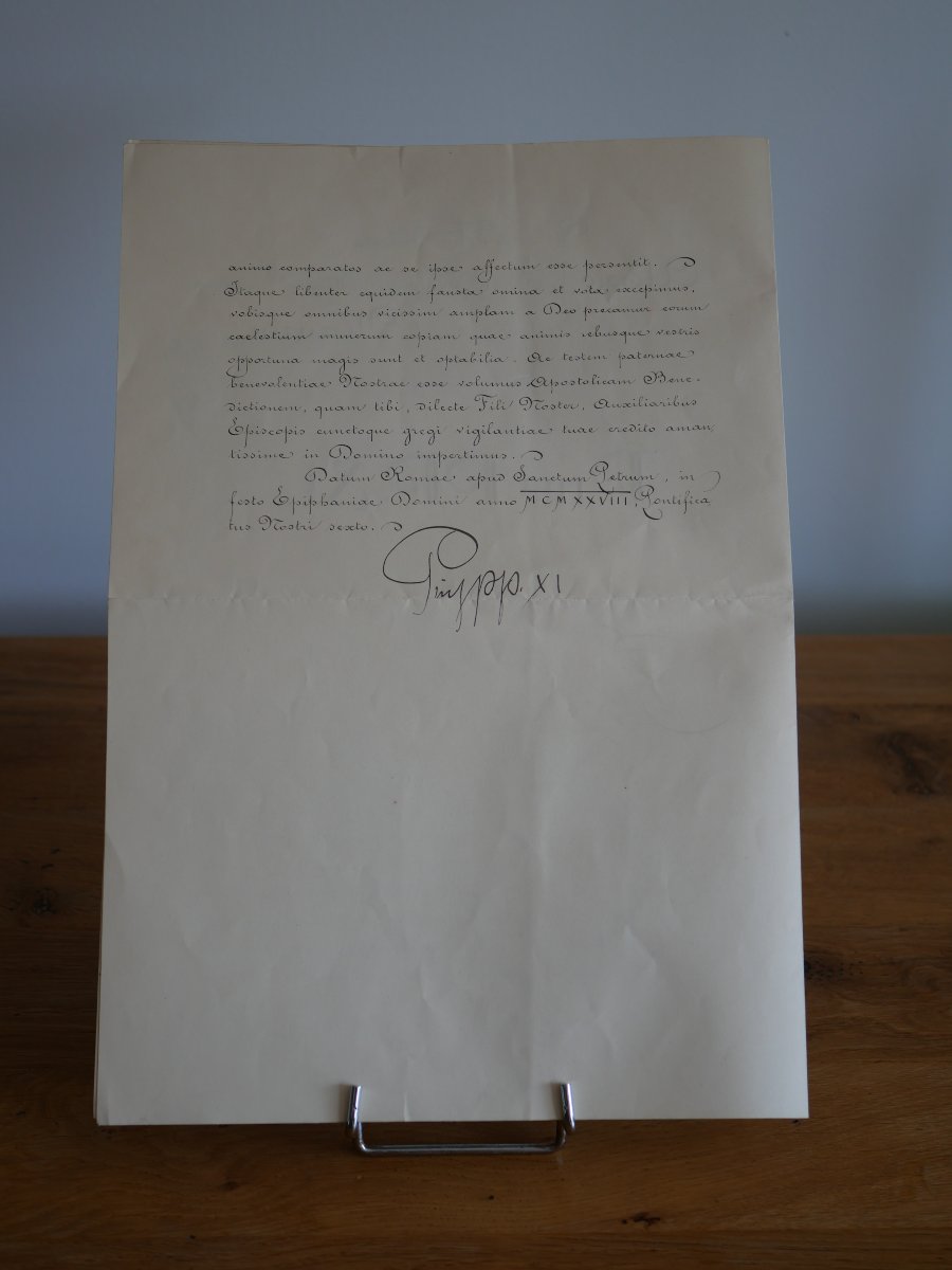 Lettre pontificale du pape Pie XI au cardinal Maurin, archevêque de Lyon – Vatican 1928-photo-4