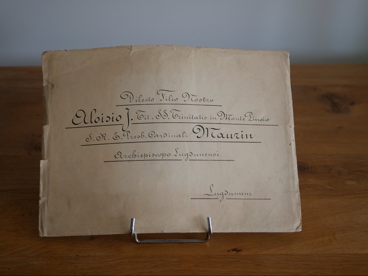 Lettre pontificale du pape Pie XI au cardinal Maurin, archevêque de Lyon – Vatican 1928-photo-1