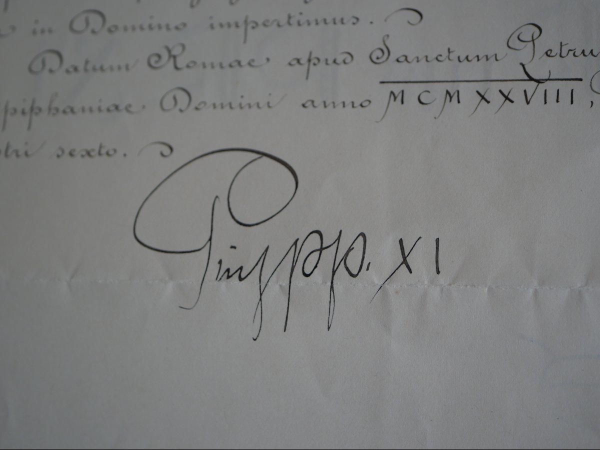 Lettre pontificale du pape Pie XI au cardinal Maurin, archevêque de Lyon – Vatican 1928
