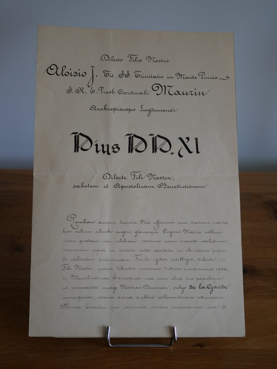 Letter From Pope Pius XI – Canonical Coronation Of Our Lady Of The Guard – Marseille, 1931, Vatican-photo-2