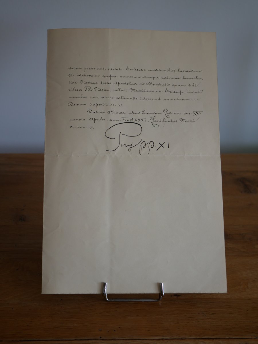 Letter From Pope Pius XI – Canonical Coronation Of Our Lady Of The Guard – Marseille, 1931, Vatican-photo-1